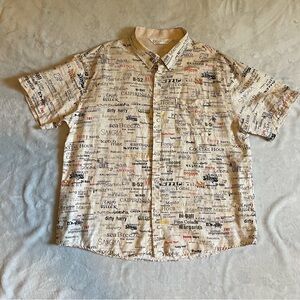 Amiani Sz XXL Men's Casual Button Down Shirt - Multicolor Print